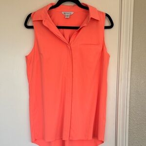 Athleta Coral Sleeveless Collared Shell Top